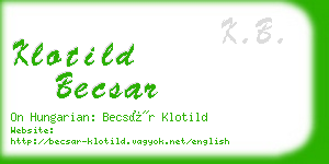 klotild becsar business card